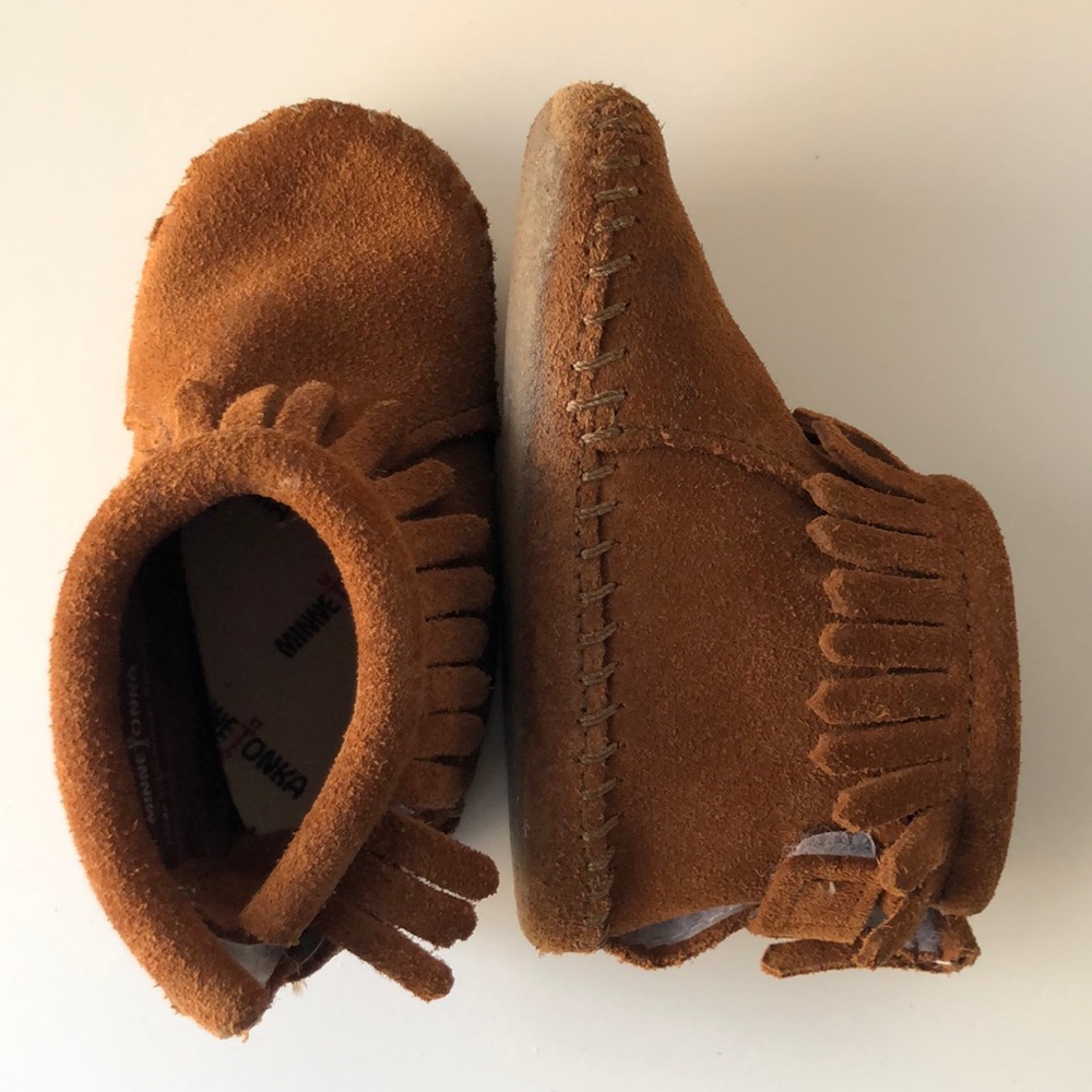 Minnetonka brown suede mocs
